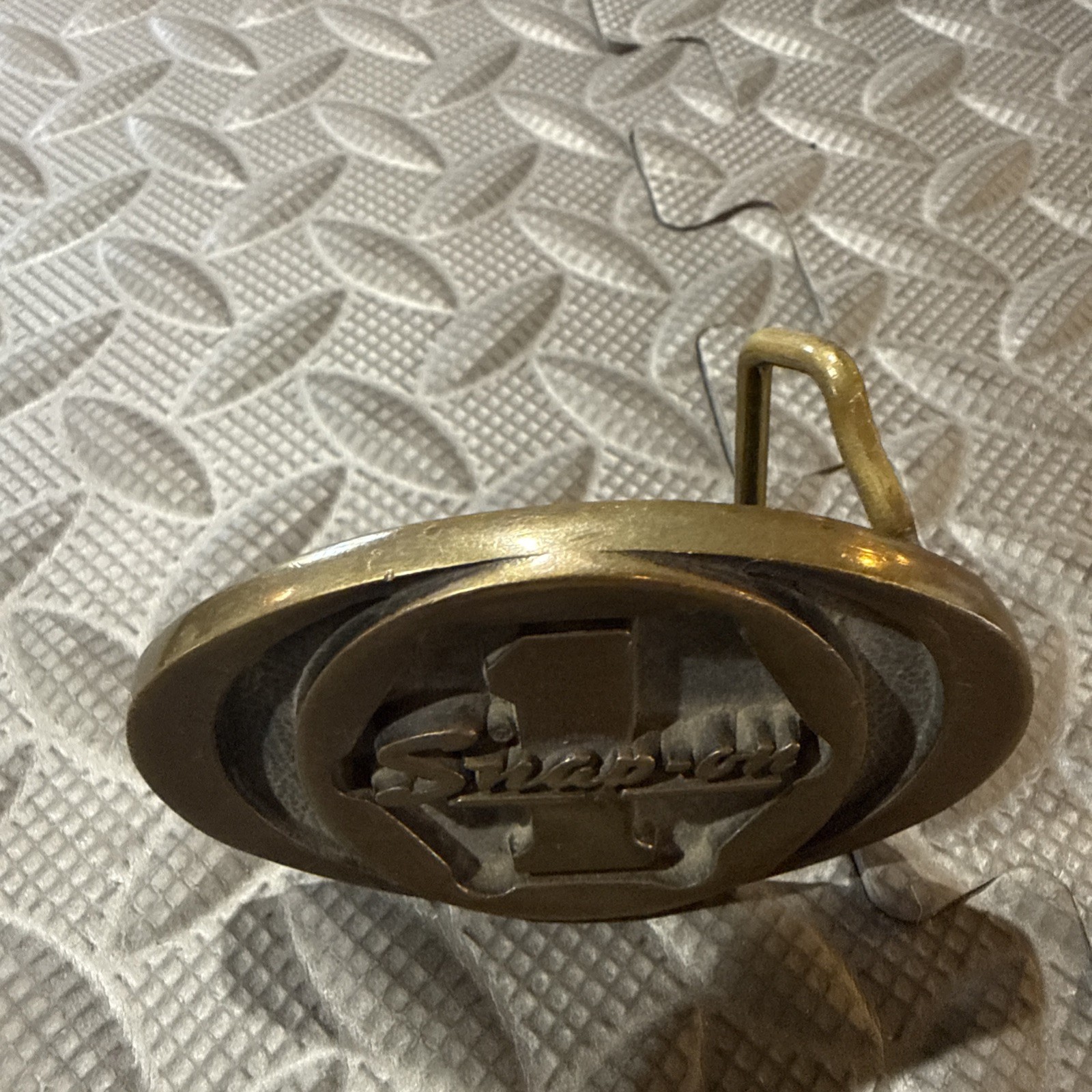 Vintage Snap On Tools Solid Brass Belt Buckle BTS SPP-455 Retro USA Work Wear