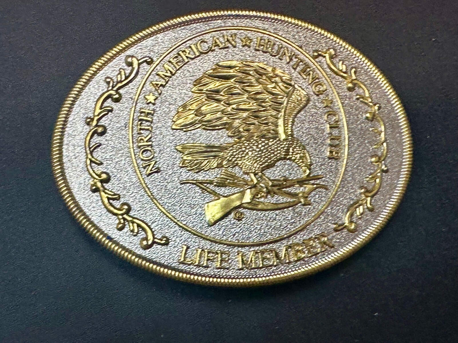 North American Hunting Club Belt Buckle Of Life Member Eagle Rifle Emblem