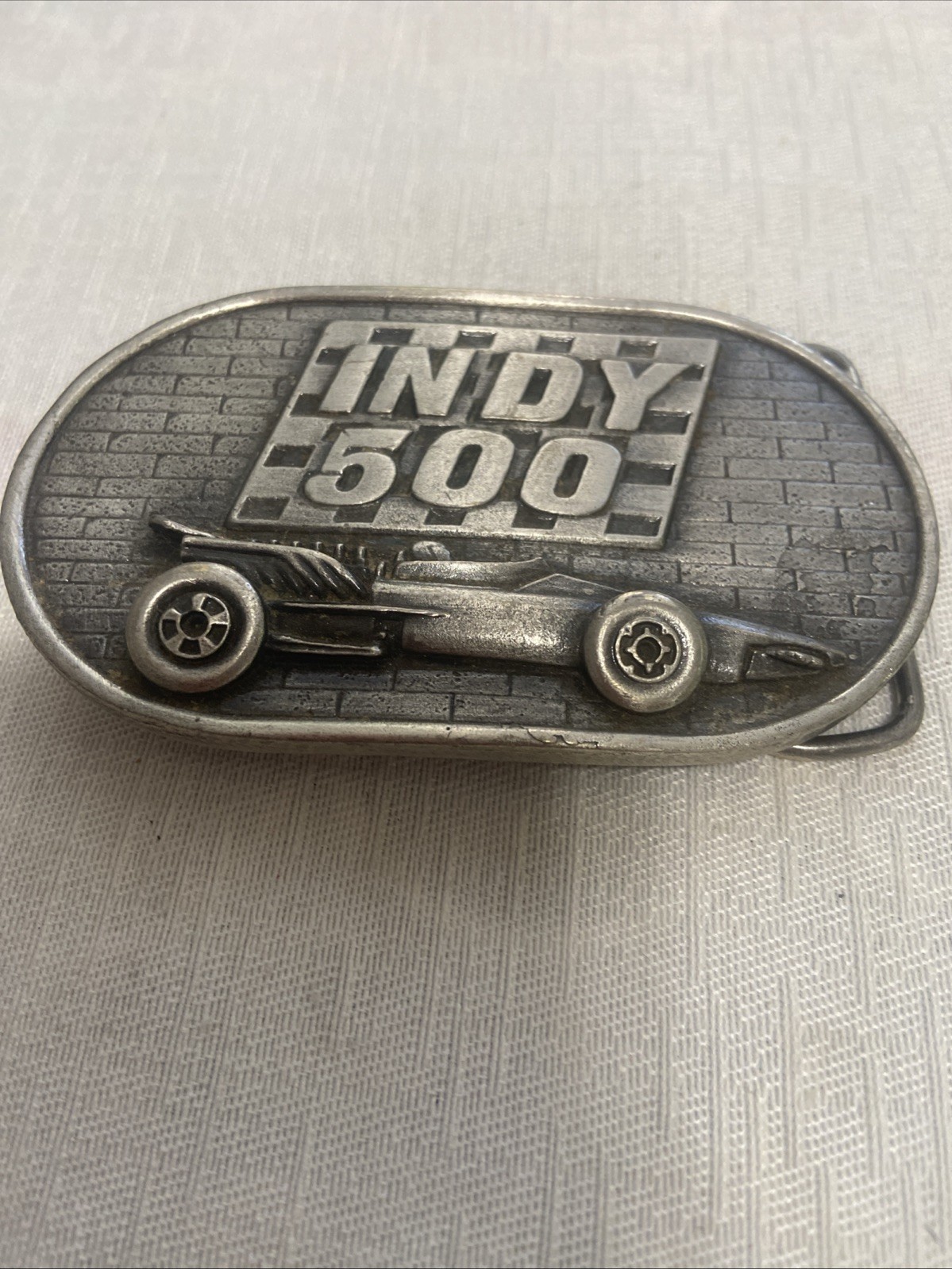 Vintage Collectible Indy 500 Memorial Day NASCAR Racing Belt Buckle 1976