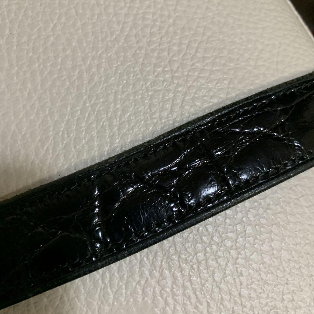 Louis Vuitton Crocodile Belt Black Vintage Luxury Rare