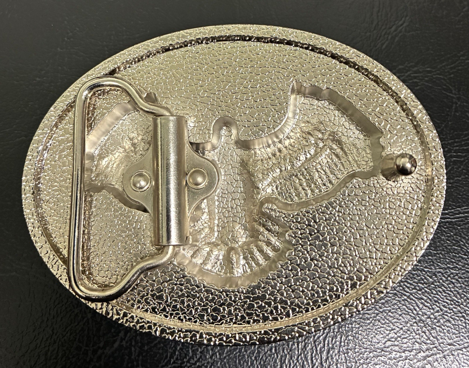 Silver Eagle Western Belt Buckle Turquoise Blue Stones Painted Native American
