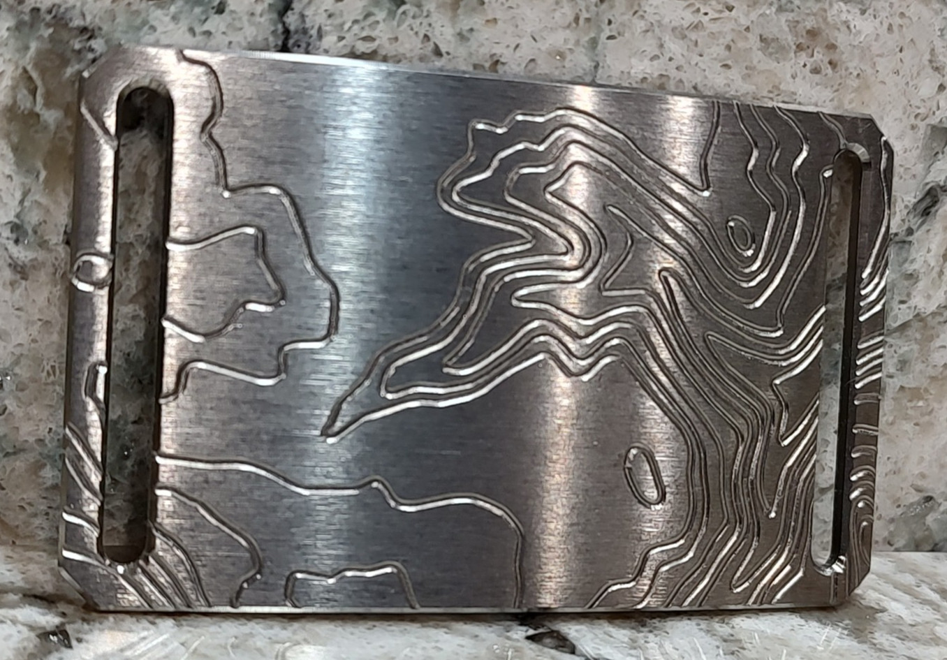 GRIP6 BELT BUCKLE – TITANIUM CONTOUR in NATURAL – WOMEN / MEN – 1.5 INCH WIDE