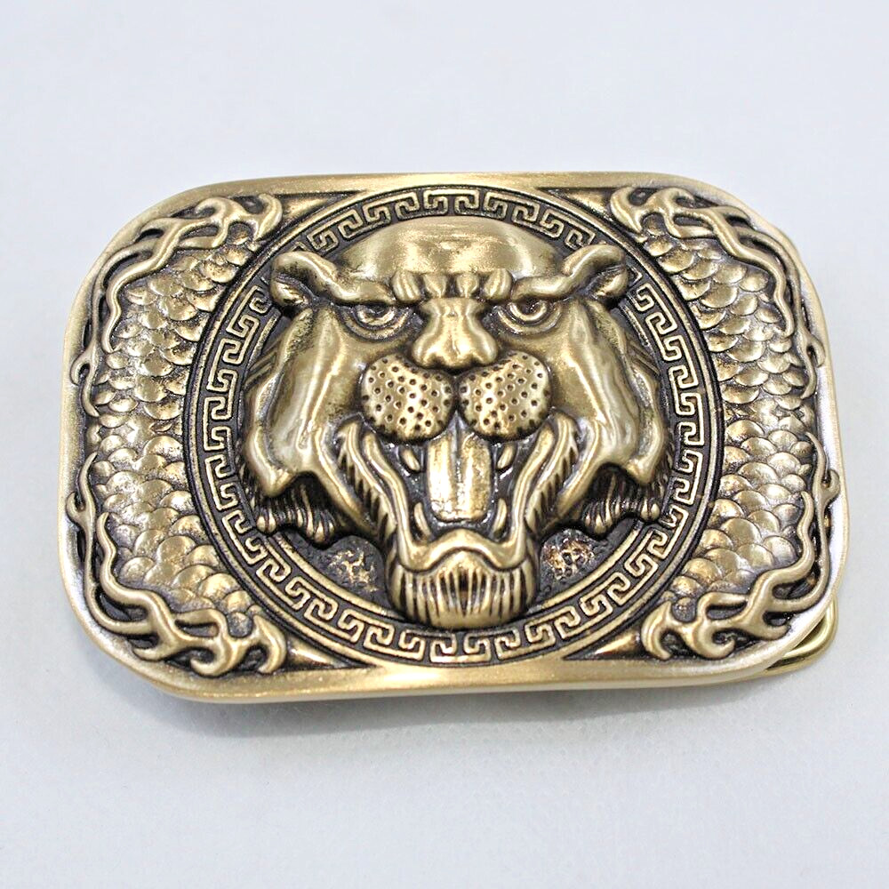 Solid Brass Tiger Belt Buckles Tongue Pin Belt Buckle Fits For 1.5 INCHES Belt
