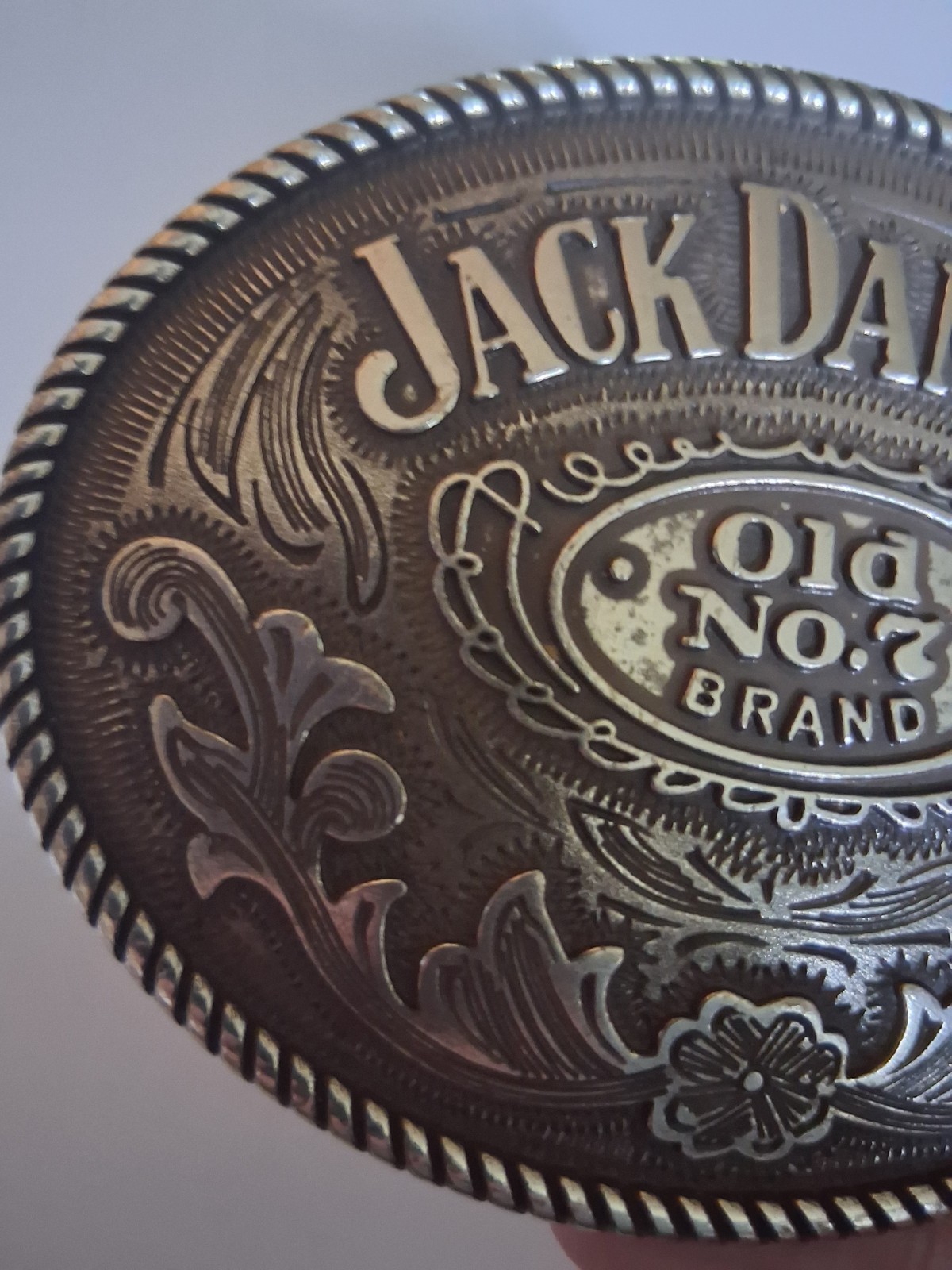 2005 Jack Daniel&rsquo;s Old No.7 Brand Metal Belt Buckle 5008JD 3&Prime;x3.75&Prime;