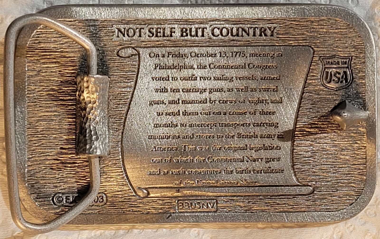 US Navy Pewter/Enamel Belt Buckle – Great Gift – Free Shipping