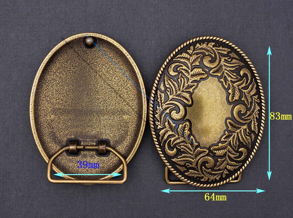 Western Flower Heavy Antique Brass Huge Leathercraft Belt Buckle Fit 39mm Strap