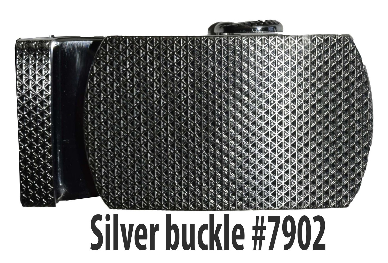 Men&rsquo;s Belt Buckle Auto sliding Self locking ratcheting track line silver buckle