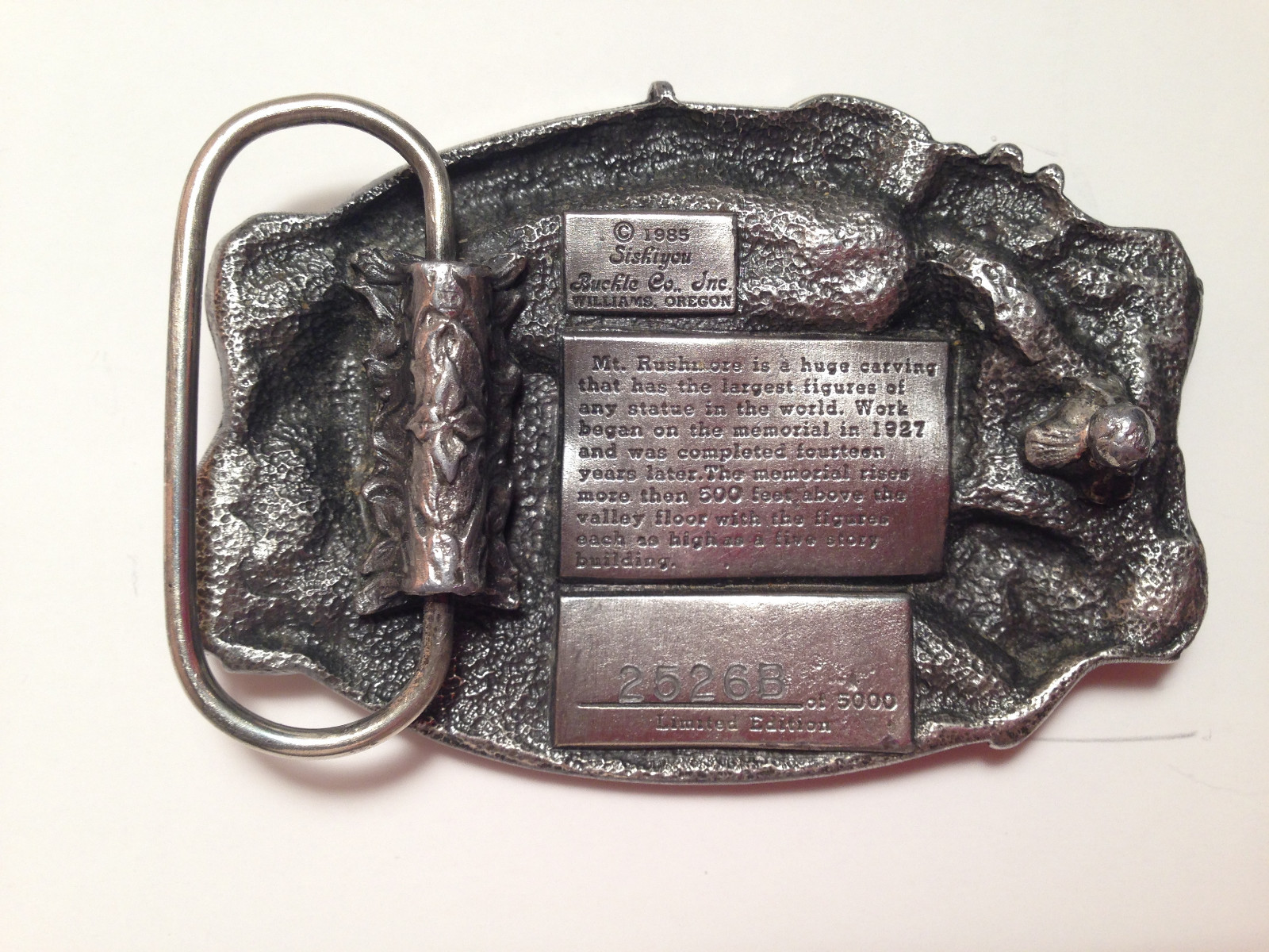 NEVER WORN 1985 Siskiyou Williams MT Rushmore South Dakota Belt Buckle LE
