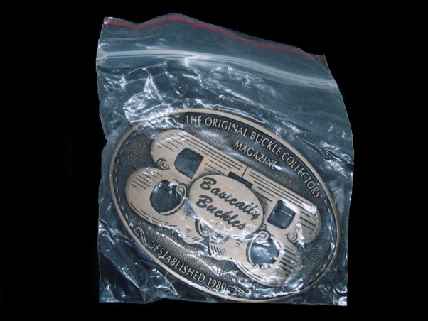 TG03110 NOS **BASICALLY BUCKLES COLLECTORS MAGAZINE** SOLID BRONZE BELT BUCKLE
