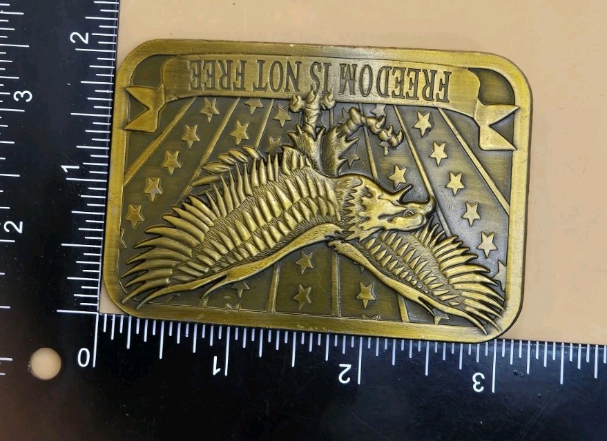 Brass Belt Buckle « Freedom Is Not Free » 2014 Sponsor