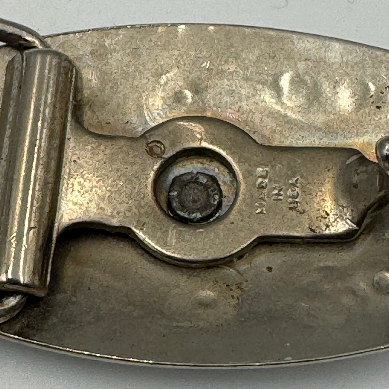 Vintage Western Cowboy Boots Belt Buckle Silver Brass Tone Floral Made in USA