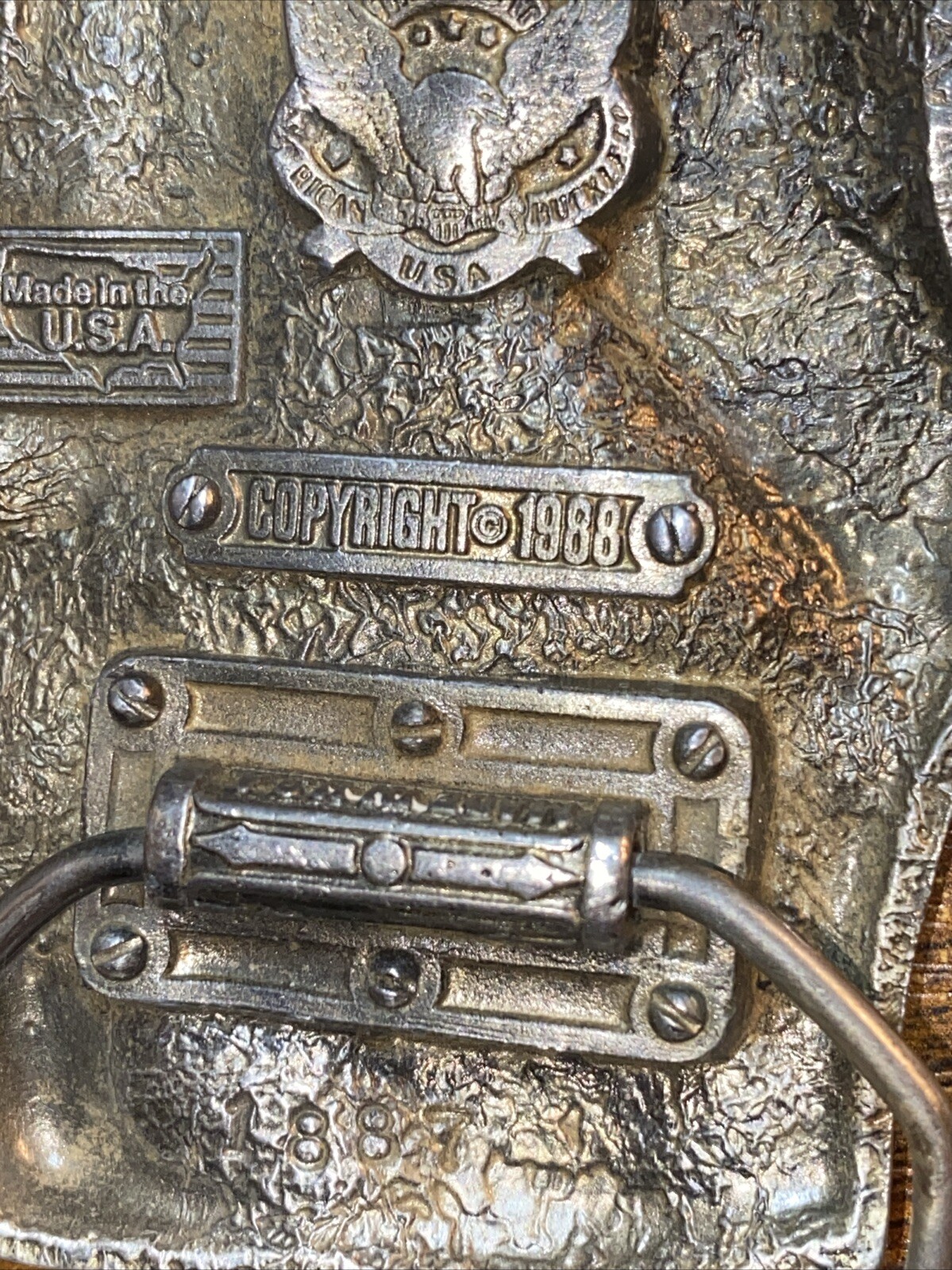 VTG Vietnam Veteran And Proud Of It Belt Buckle Enamel Great American Buckle Co