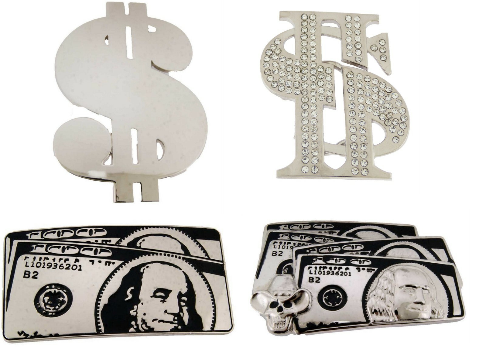 Money Belt Buckle $100 Bill American Dollar Sign Greenback bucks Benjamin Stash