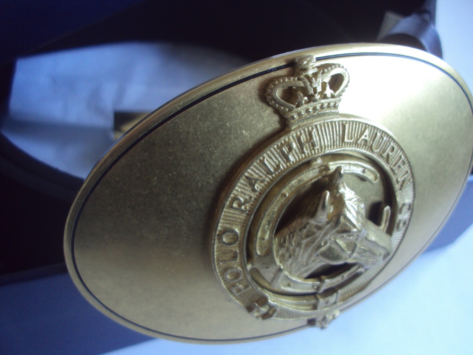 BNWT THE ORIGINAL RALPH LAUREN BIG HORSE HEAD CROWN BUCKLE BELT W38