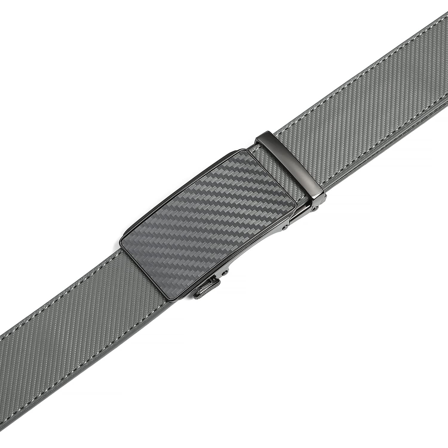 Drowsmen Leather 36&Prime;-42&Prime; Waist Adjustable, Carbon Fiber Gray/Grey Belts