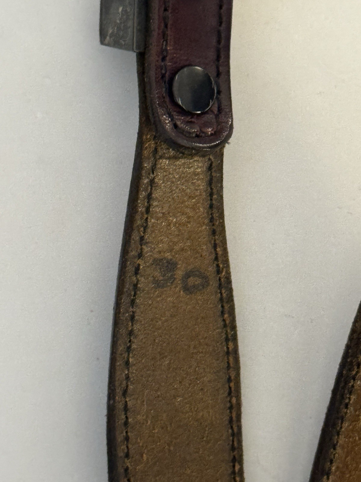 Chacon Unisex Size 30 Red or Brown Leather Sterling Silver Buckle Belt