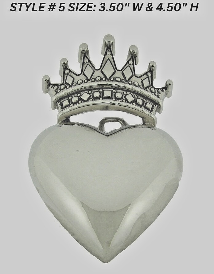Heart Shaped Belt Buckles Crown Silver Chrome New Western Rodeo Metal Men Women