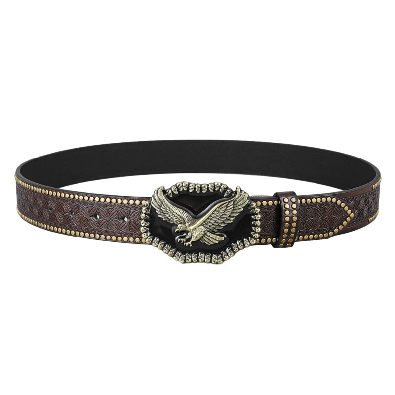 Women Men Belt Casual PU Leathers Adjustable Belt Waistband Western Cowboy Belt