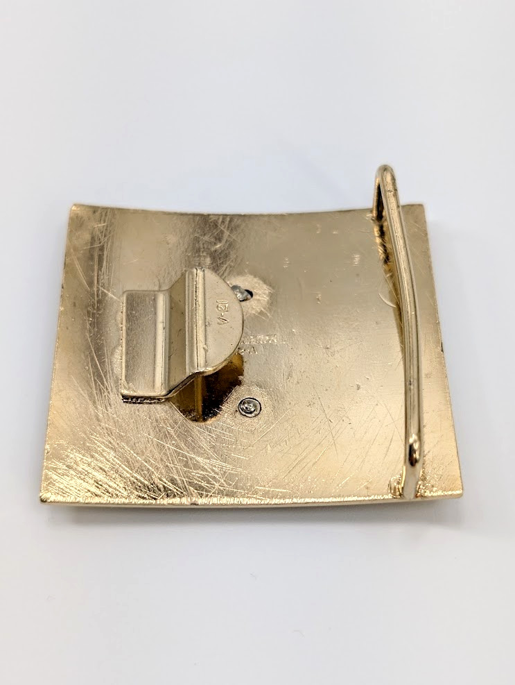 VTG Vanguard V-21 US Military Eagle Great Seal Belt Buckle Gold Tone Made in USA