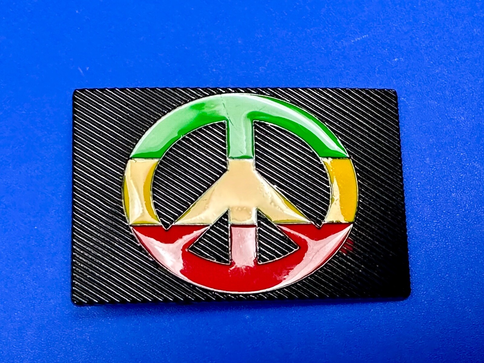 Rasta Peace Sign Flag Red Yellow Green Jamaica Marijuana Symbols Belt Buckle
