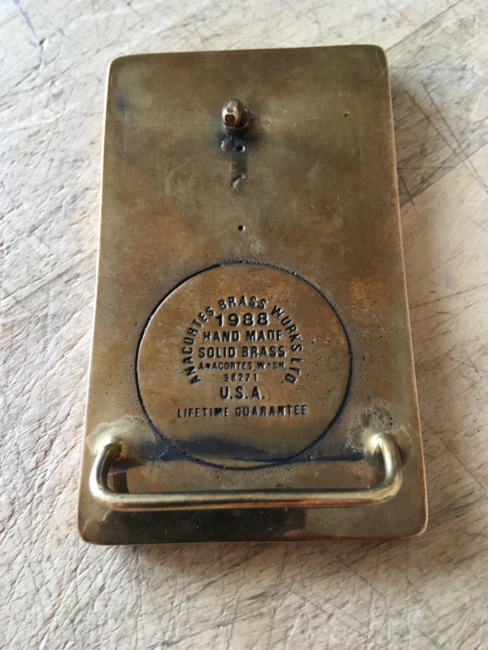 1988 Clearwater Constructors Brawley Brass Belt Buckle CAP Snake Tucson Arizona