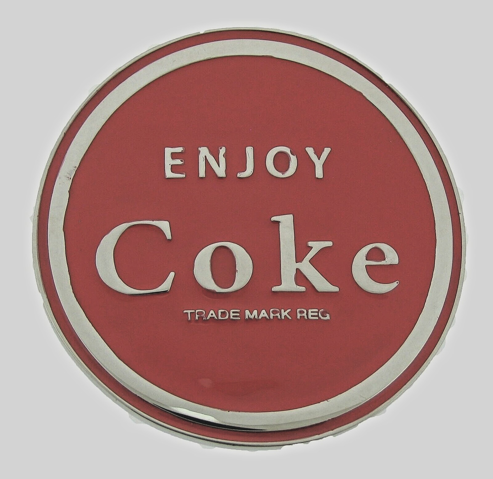 Coke Bottle Belt Buckle COCA-COLA Cap SODA POP Vintage Rare Red Silver Metal