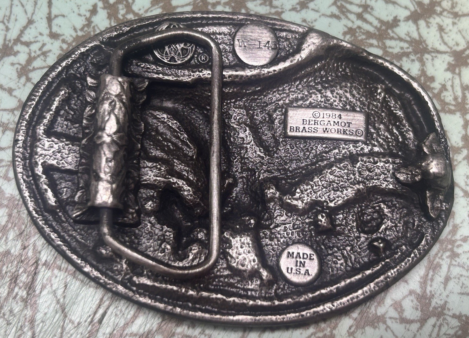 Vintage Eagle Belt Buckle By Bergamot Brass Works W146 1984 Made In The USA