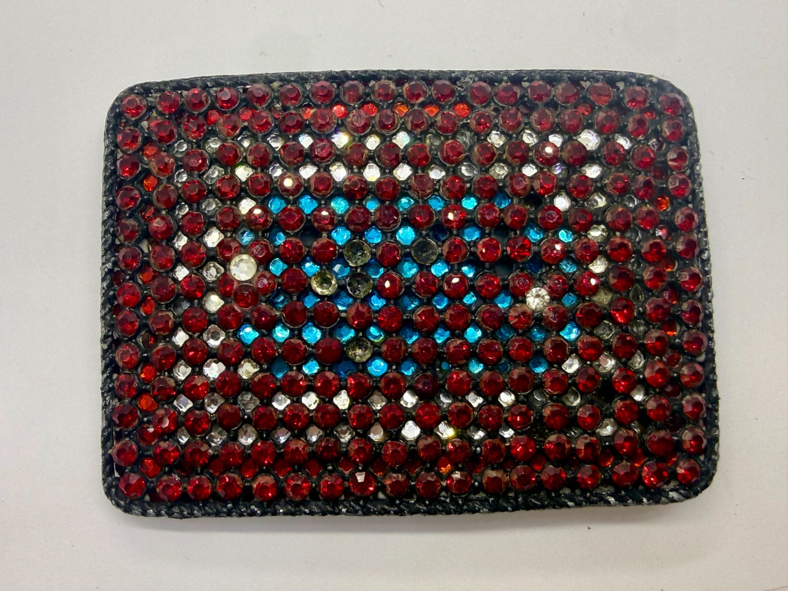 Sparkling Red Rhinestone Covered Vintage Women&rsquo;s Artisan Made Belt Buckle