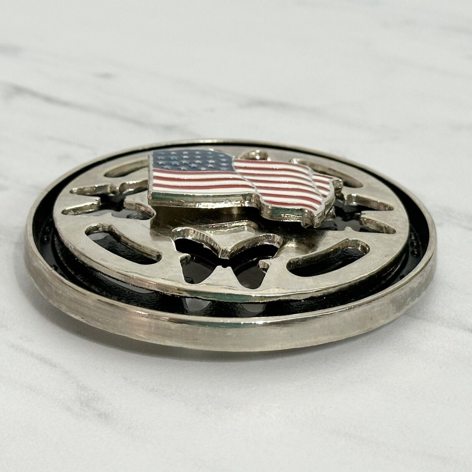 American Flag Butterfly Spinning Fidget Belt Buckle Novelty – 3.44&Prime;