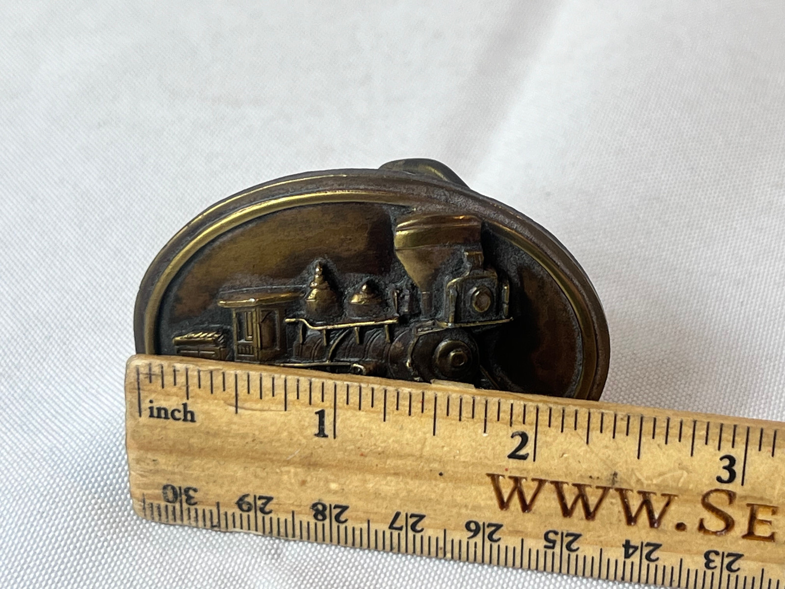 1984 Belt Buckle Bergamot Brass Works Train Steam Locomotive L-143 Rail Road