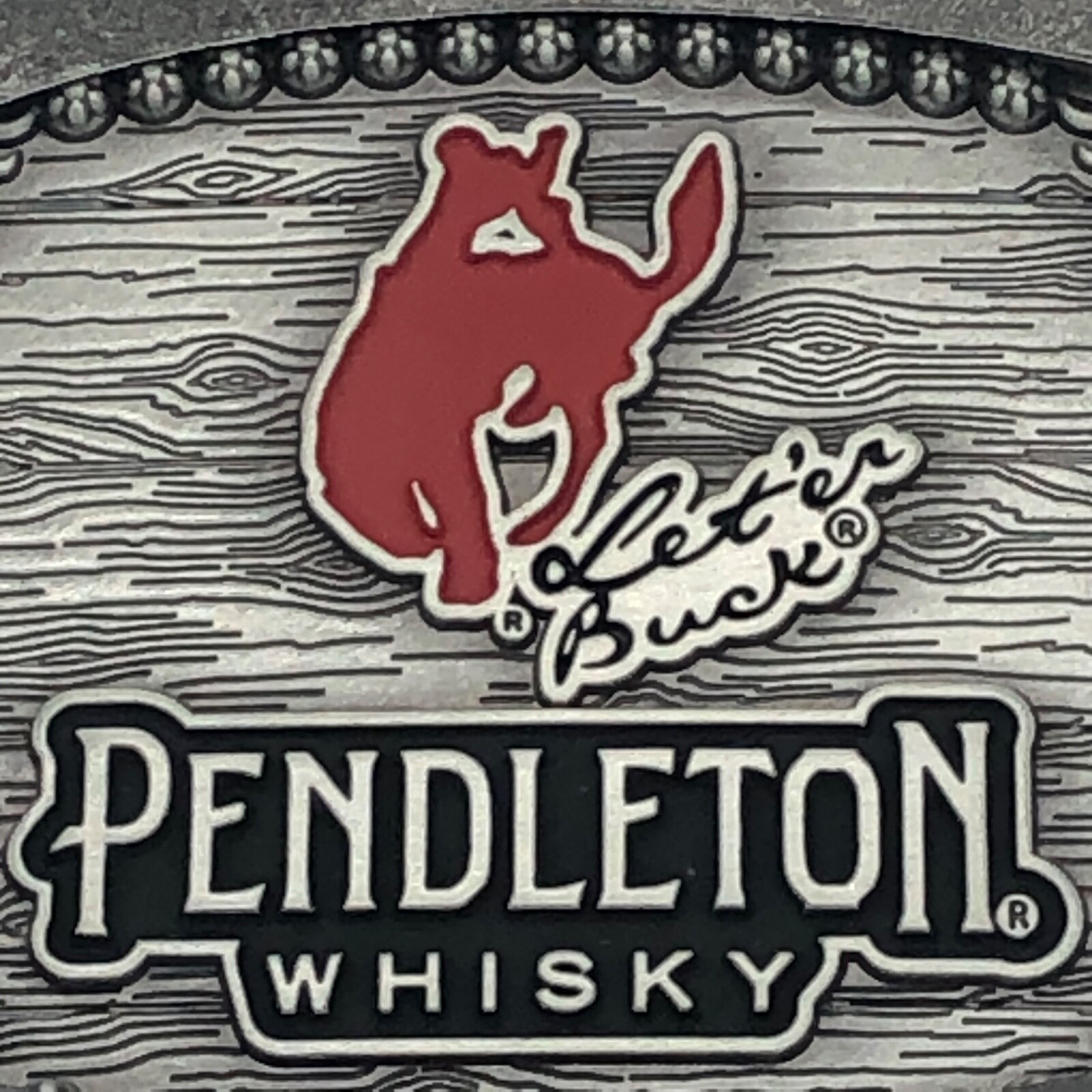 2023 Pendleton Whisky Belt Buckle Montana Silversmiths Let ‘er Buck Rodeo NEW