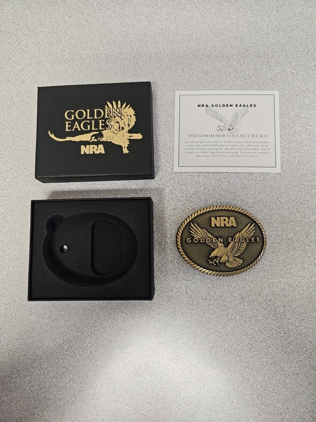 NRA Golden Eagles 2014 Commemorative Belt Buckle NEW