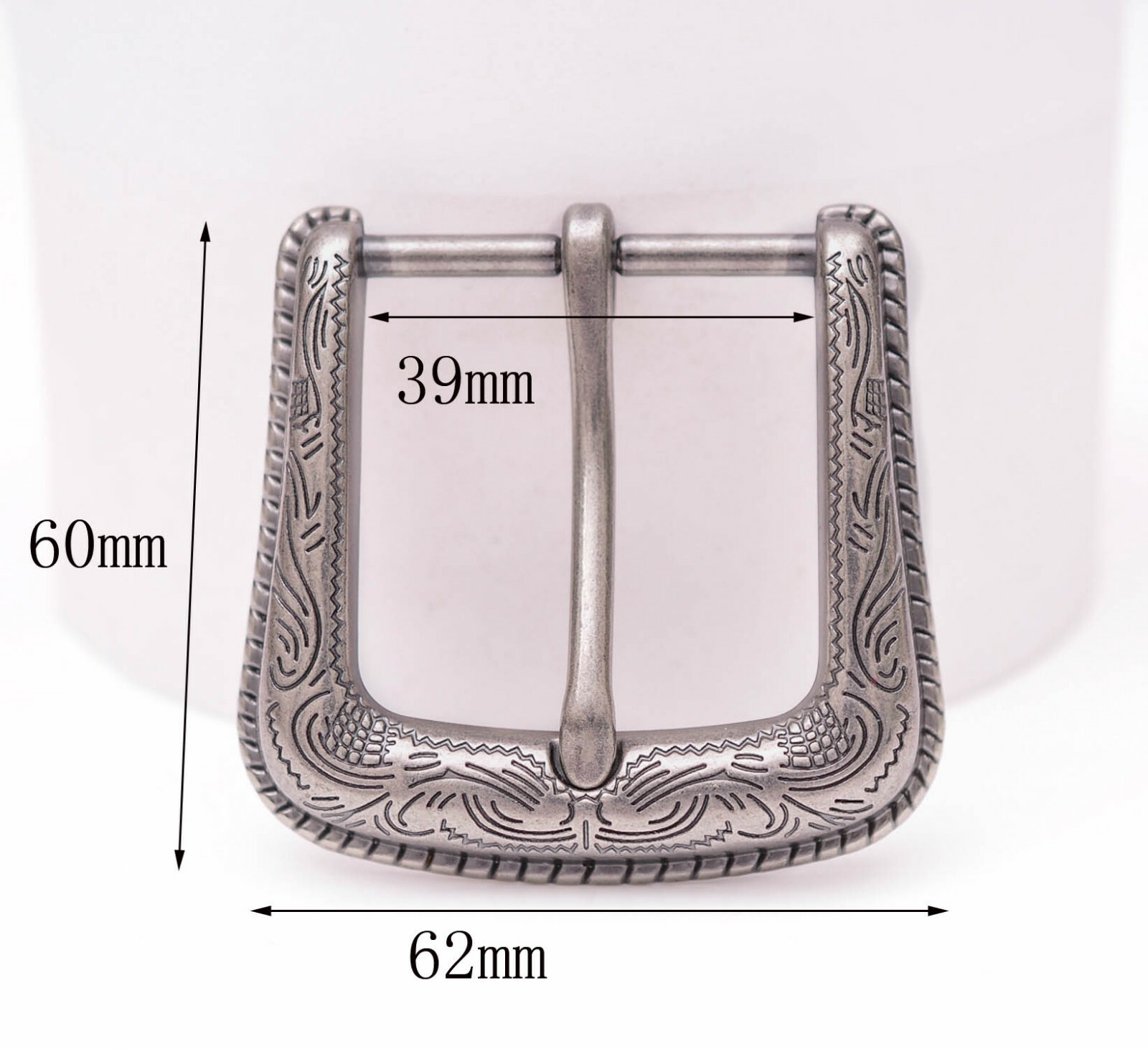 Texas Flower Carved Antique Silver Western Cowboy Buckle fit Leather Belt 1-1/2&Prime;