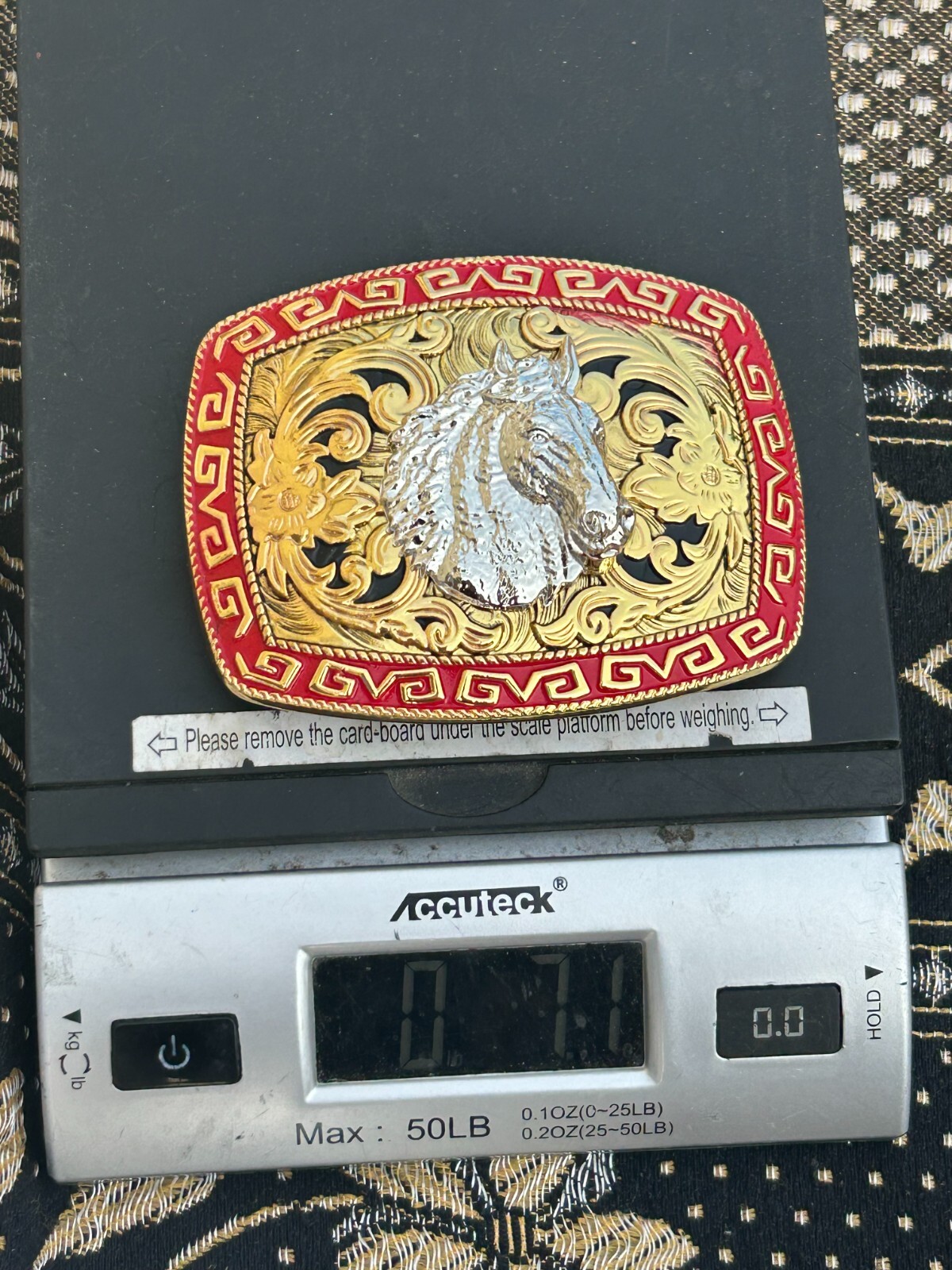 Western Buckle Gold Silver Red Horse Head Buckle Cowboy 2 » Hebillas Vaqueras