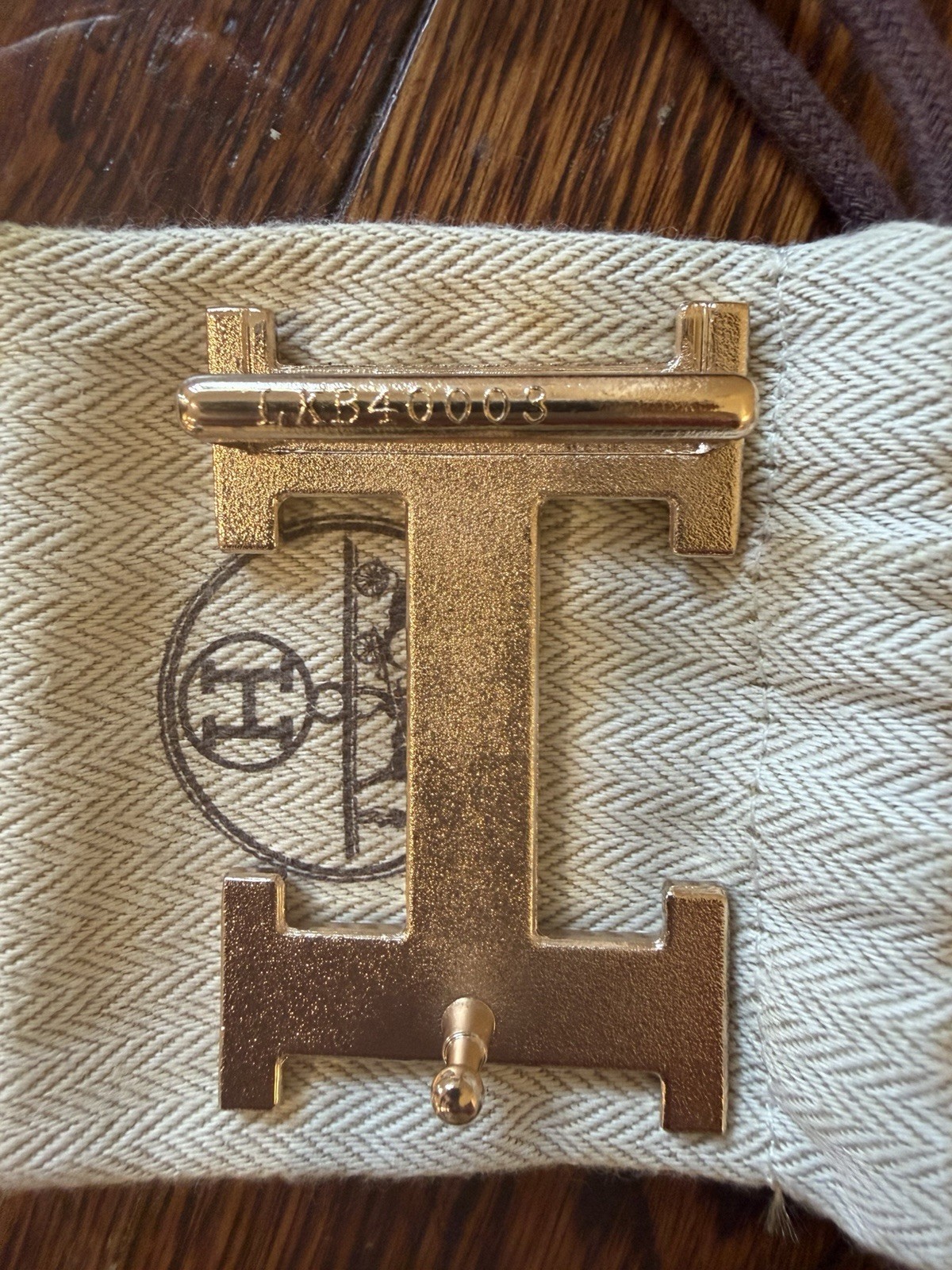 Hermès H Logo Reversible Interchangeable Belt Buckle Metal 1.25&Prime; Gold/Silver