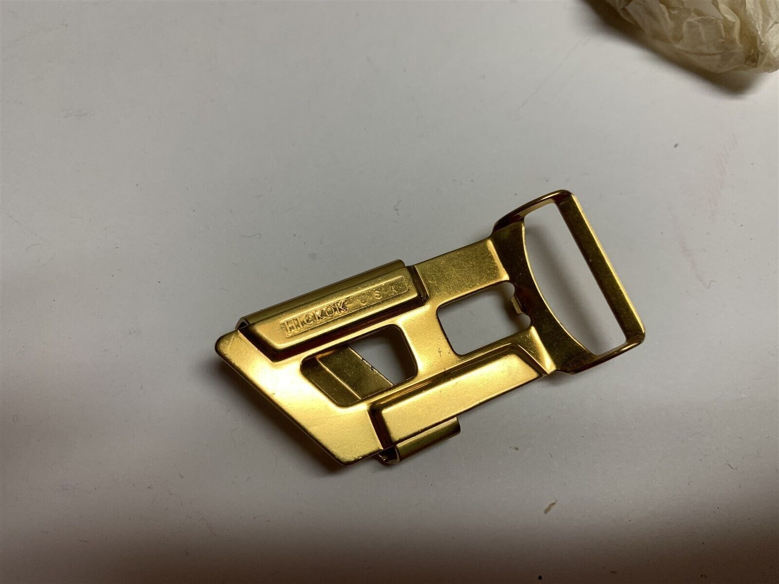Belt Buckle Antique Hickok Made in USA Initial « L » Gold Tone