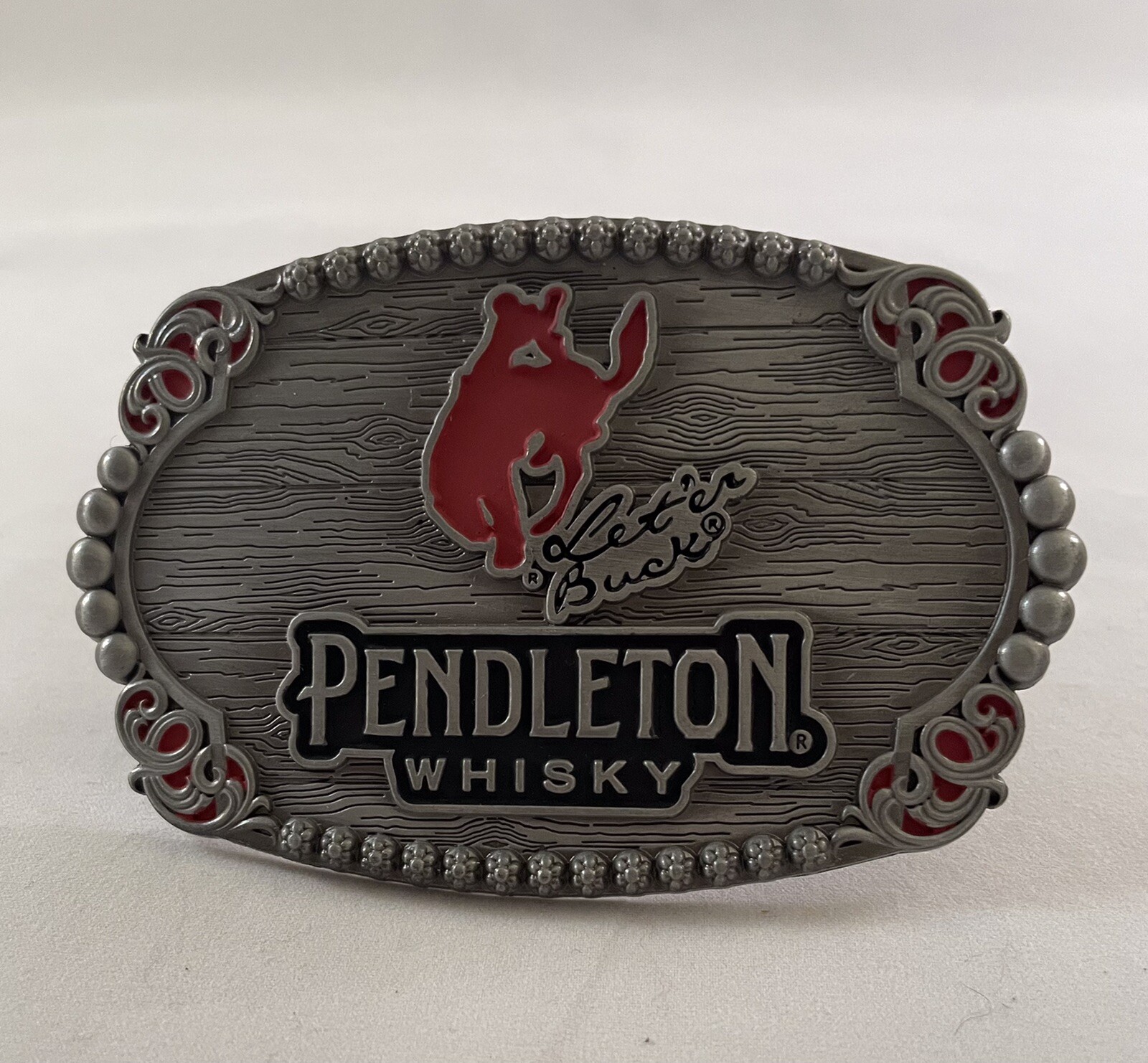 Pendleton Whisky 2023 “Let’er Buck” Belt Buckle- Montana Silversmiths- New