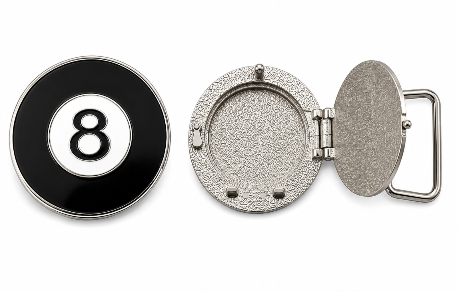 Pool Game 8 Ball Flip-Open Belt Buckle