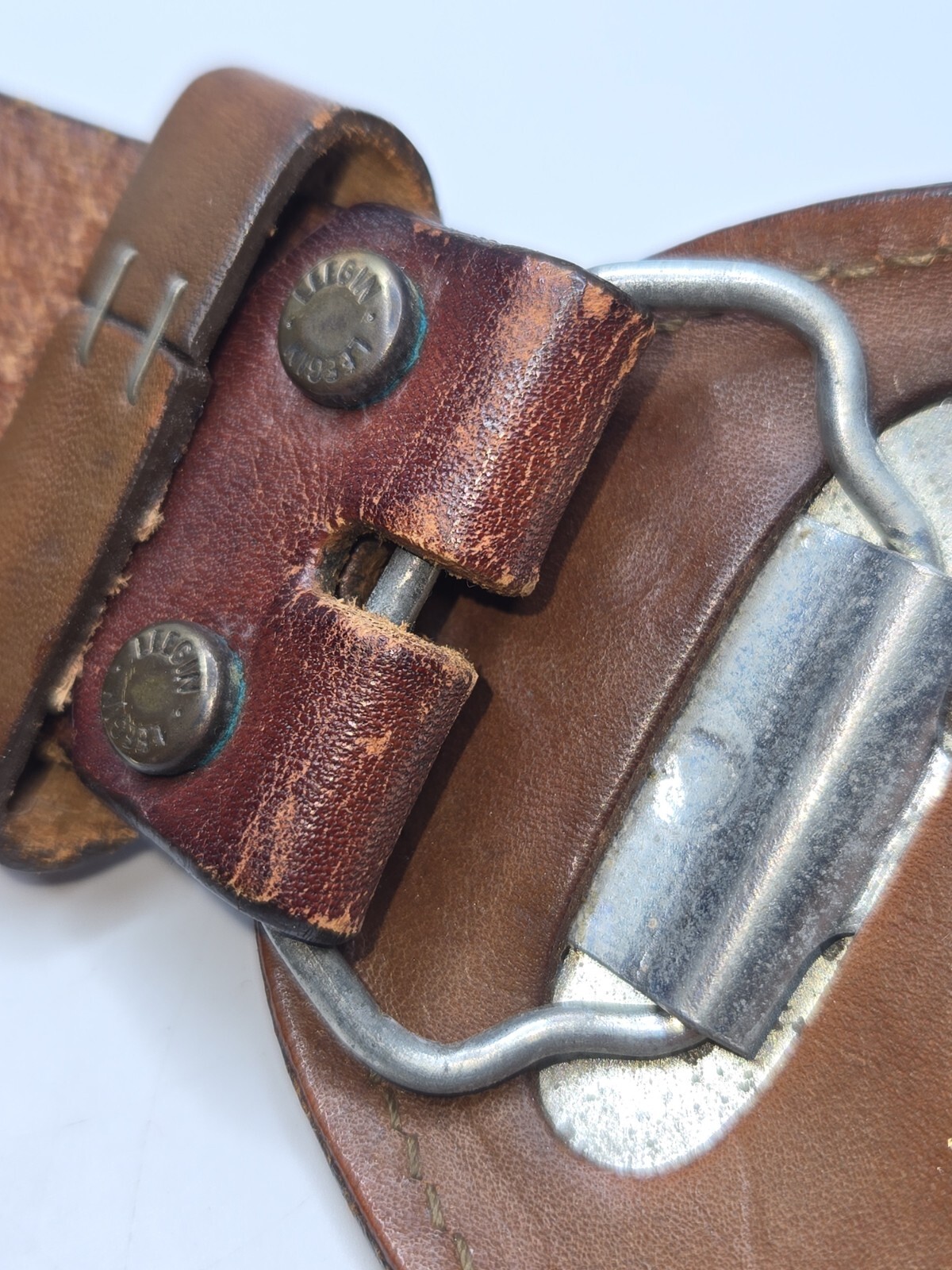 Vtg USA Embroidered Eagle Texas Cowhide Buckle/Leegin Tooled Leather Belt 36