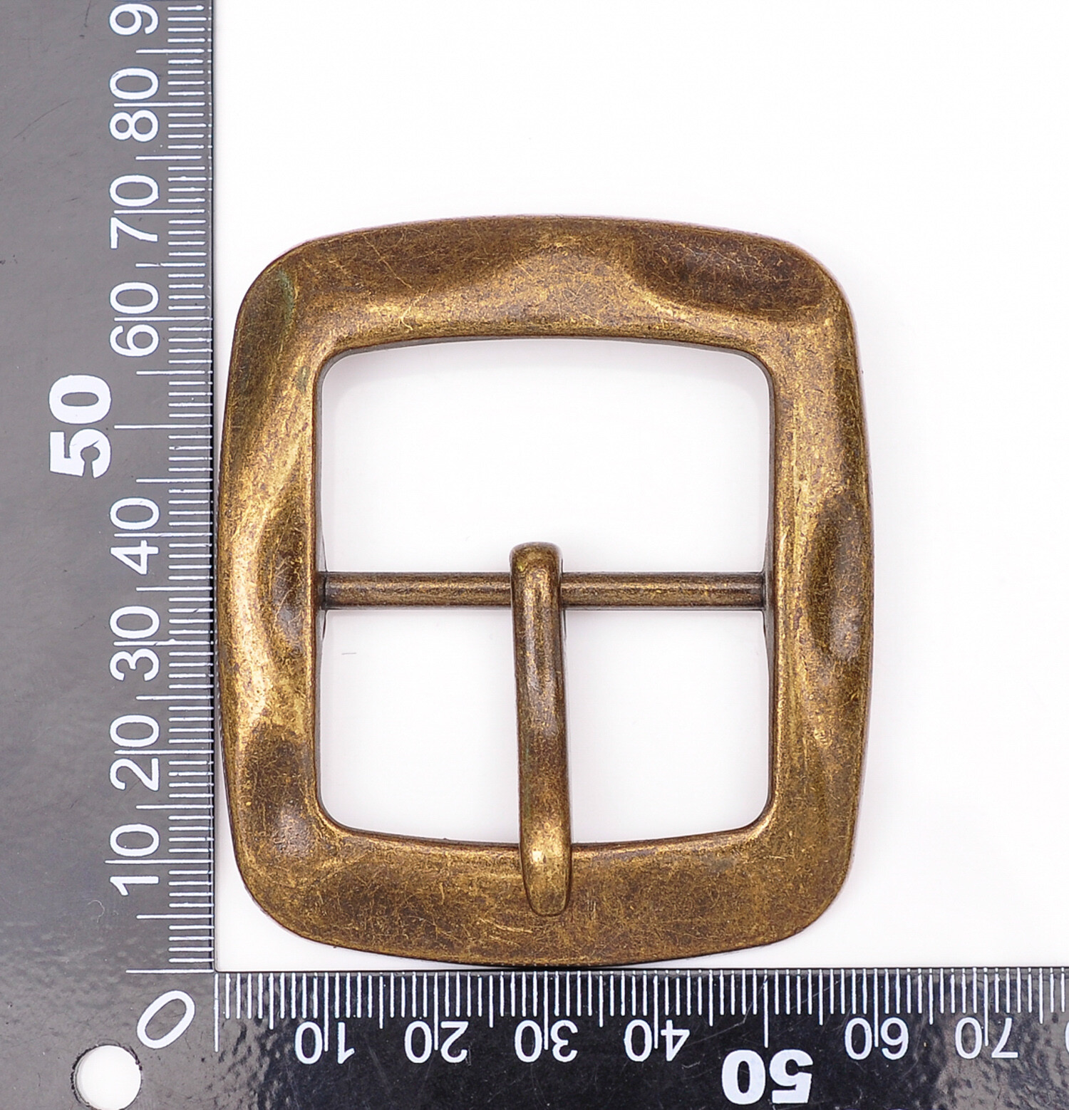 Vintage Brass Center Bar Belt Buckle for DIY Leathercraft Belt Fit 40mm Strap