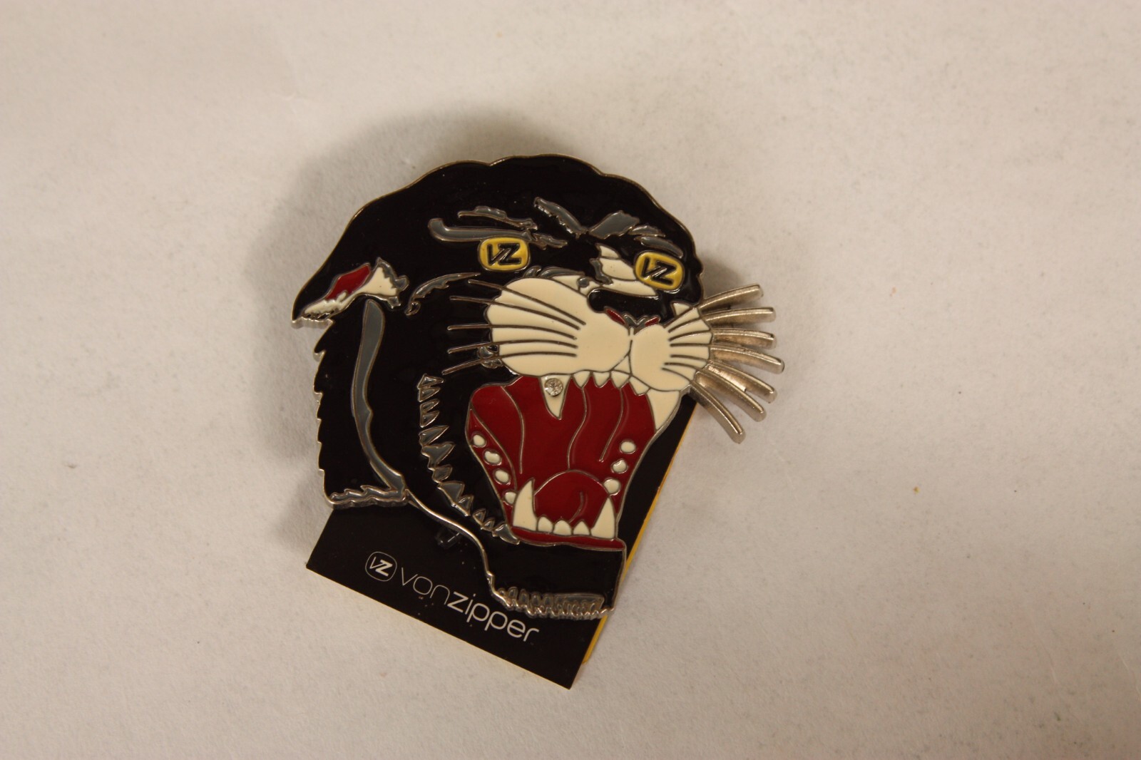 VonZipper The Pantha Belt Buckle Vintage Original VonZipper Enameled Panther Cat