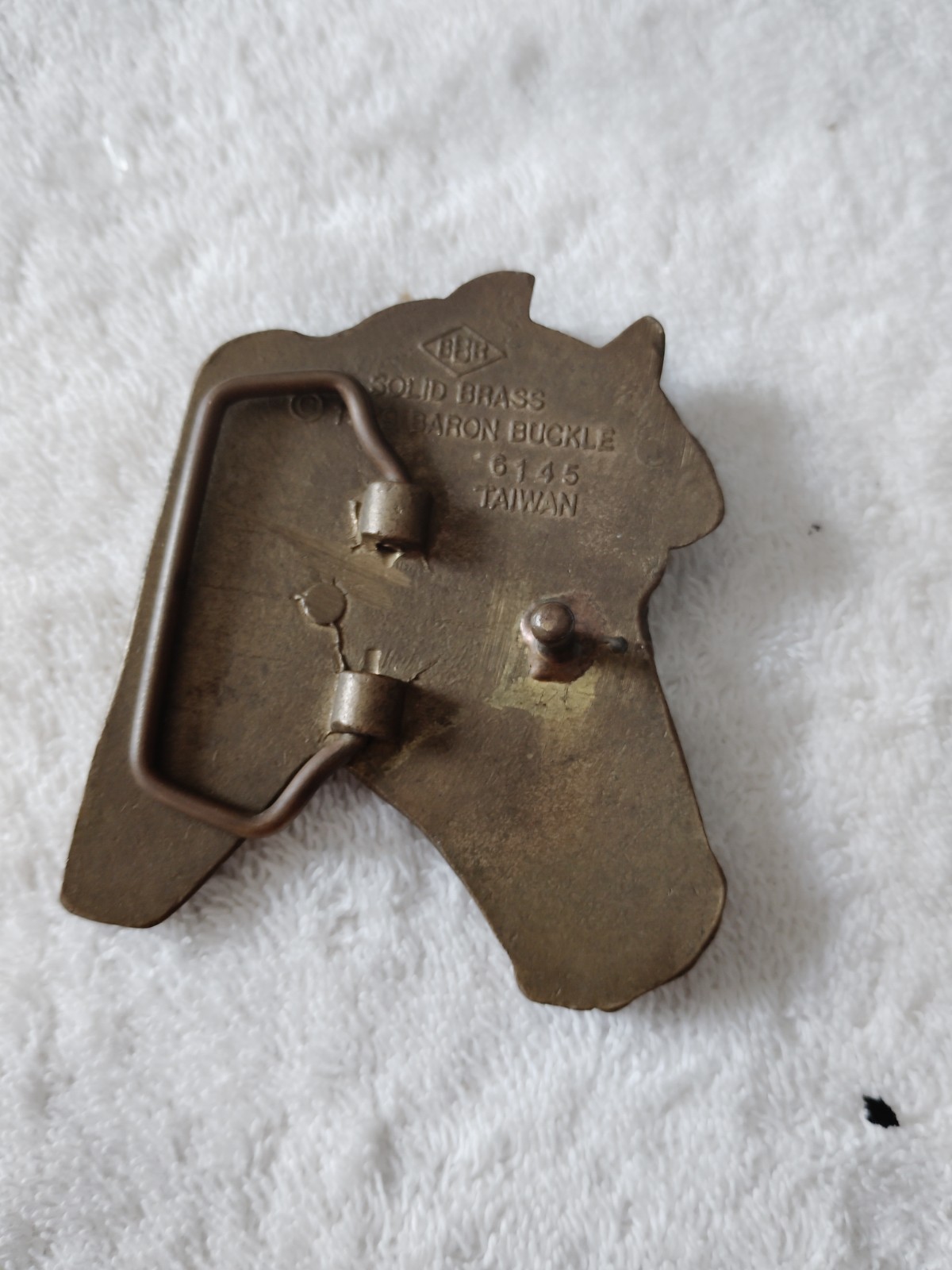 Horse Head BBB 1979 Baron Buckle Solid Brass Horse/ Equiestrian Belt Buckle