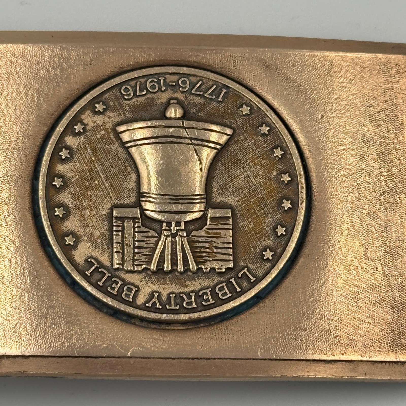 Vintage Liberty Bell Bicentennial 1776-1976 Brass Tone Belt Buckle Americana
