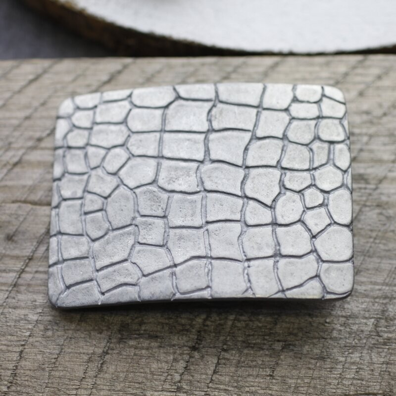 Croco Look Belt Buckle Zamak Raw – Striking Urban Style Industrial Design