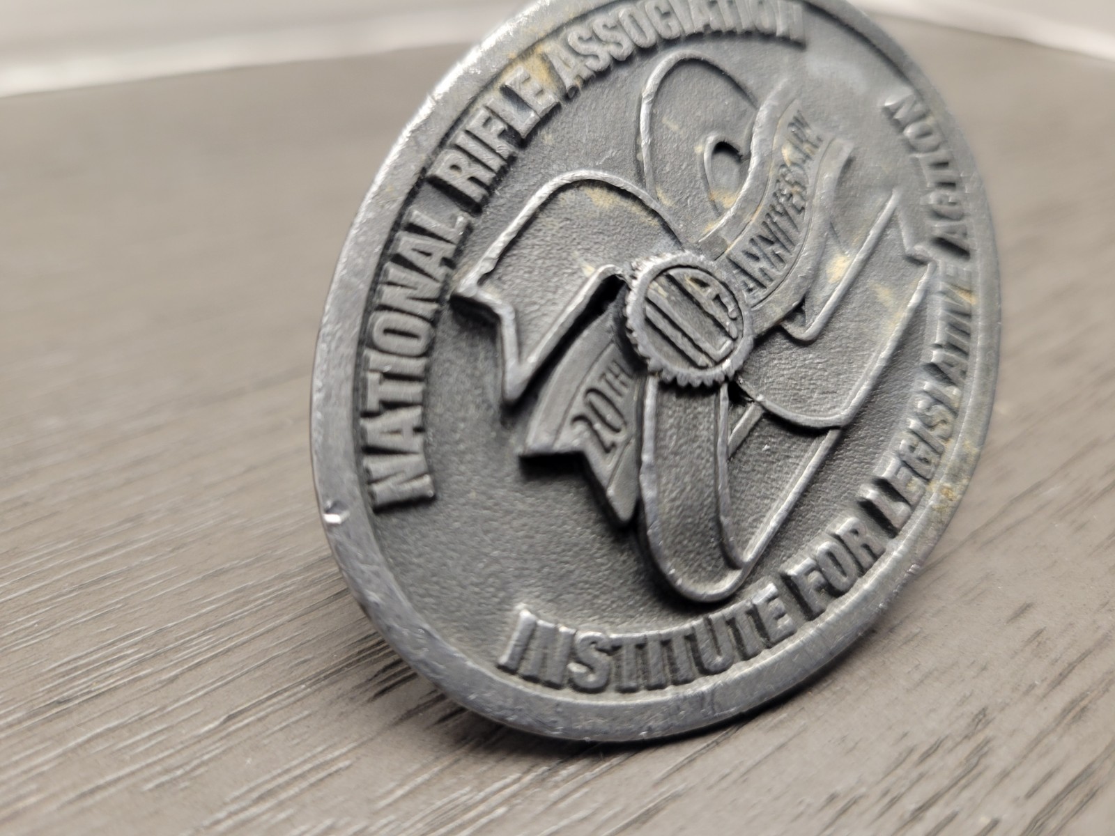 NRA BELT BUCKLE 20th ANNIVERSARY NATIONAL RIFLE ASSOCIATION INSTITUTE FOR ACTION