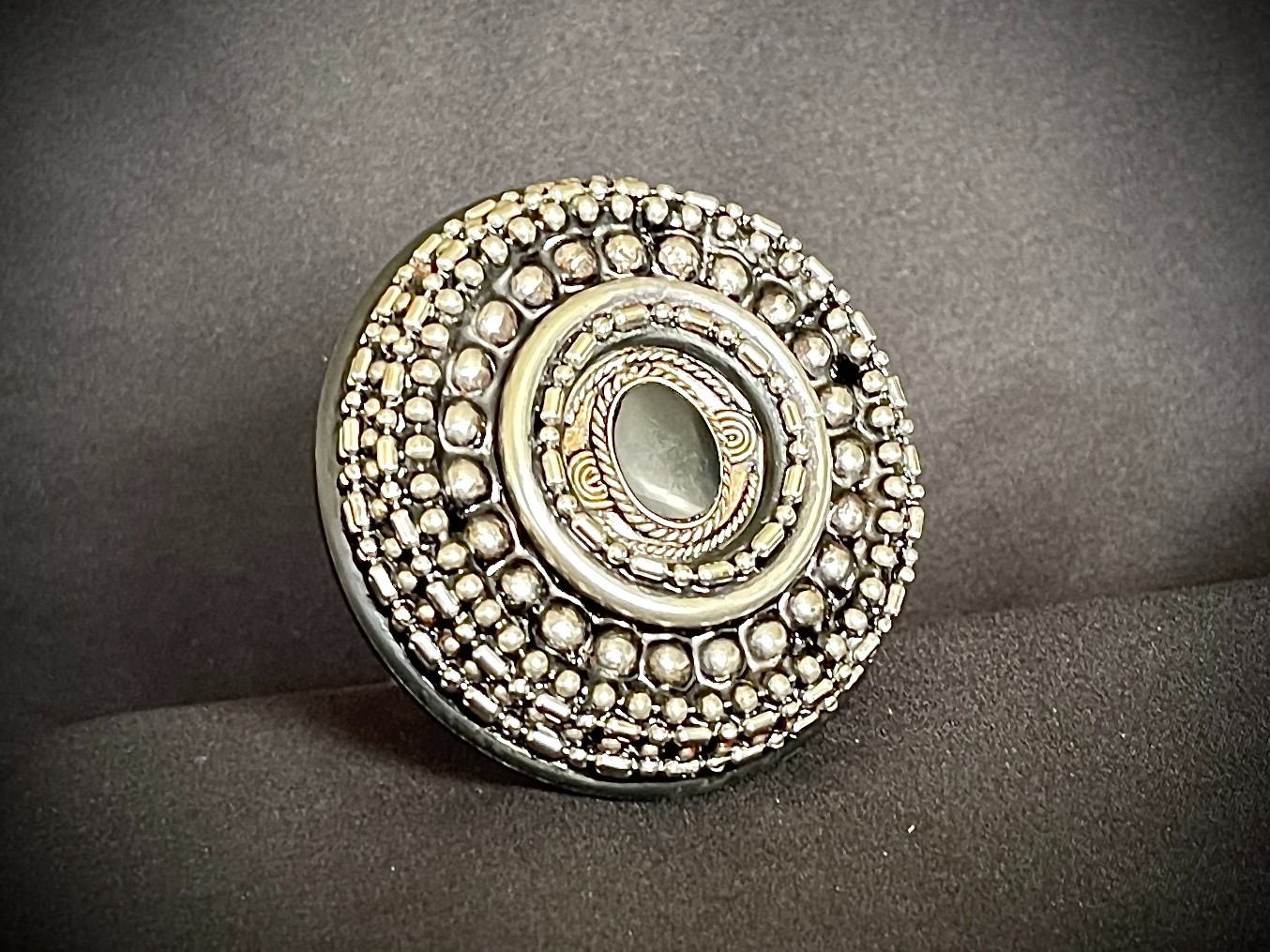 “All-Seeing Eye” Buckle Black Stone Pupil Gothic Industrial OOAK Darren McNeese