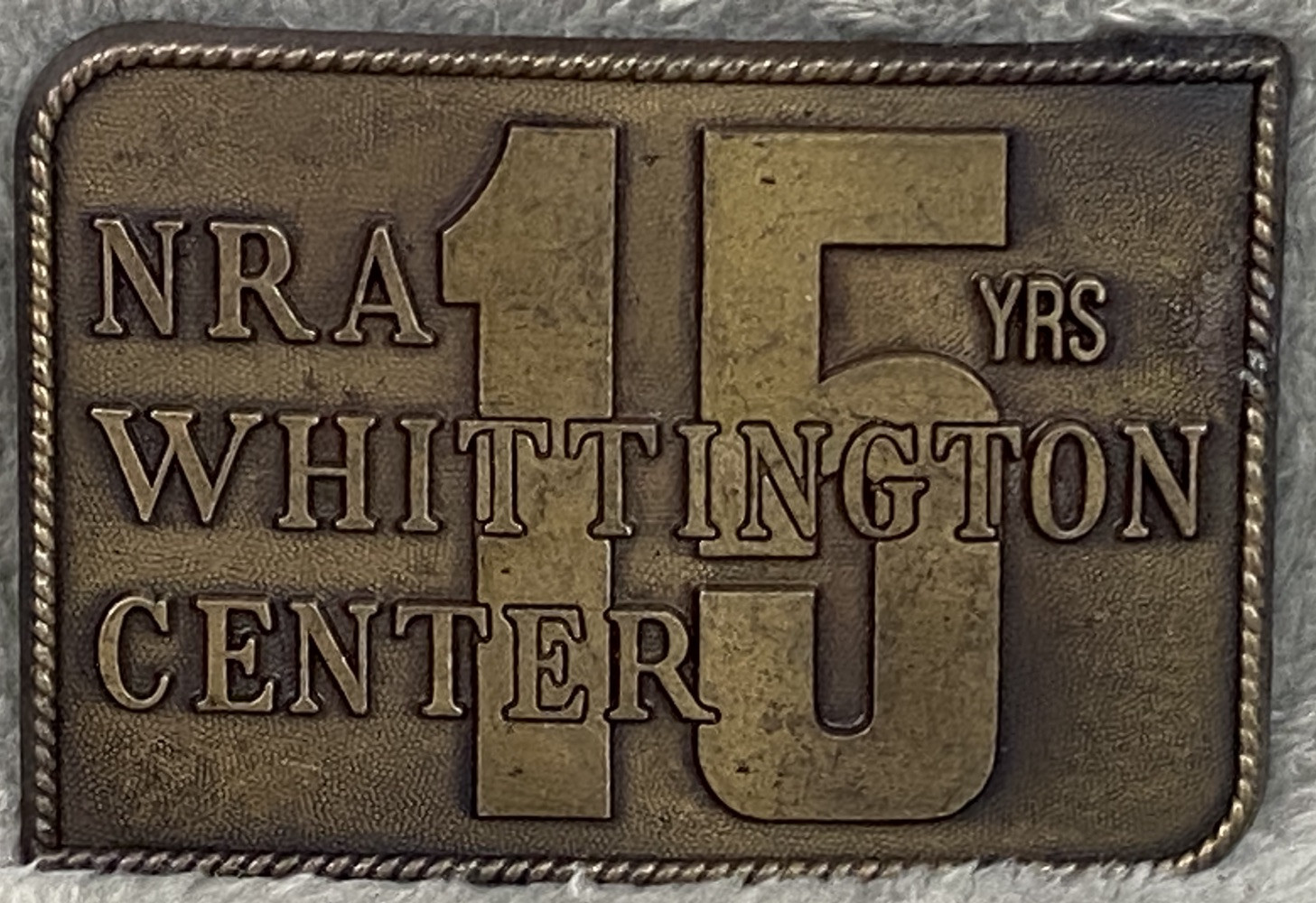 NRA Whittington Center 15 Years Belt Buckle 3.5&Prime; x 2.5&Prime; for 1.75&Prime; Belt