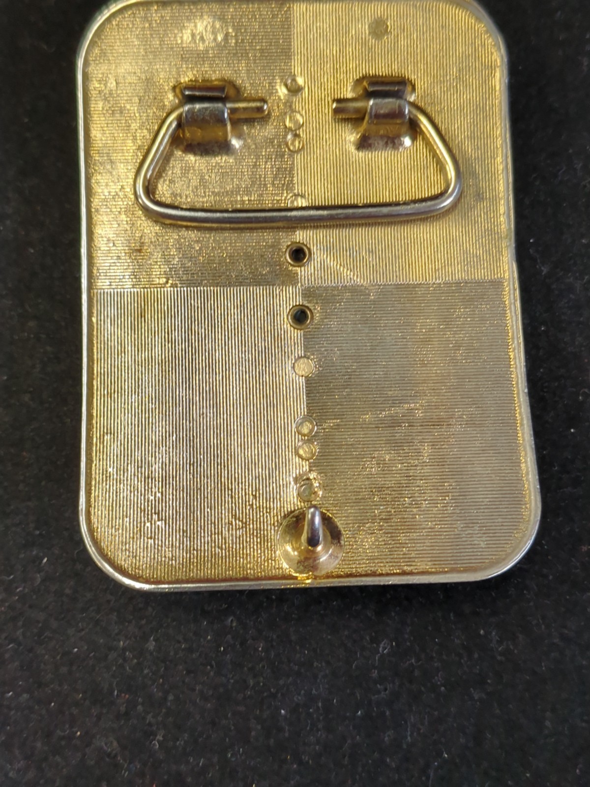 Vintage Western Belt Buckle Gold & Silver Tone Black Stone Mixed Metal
