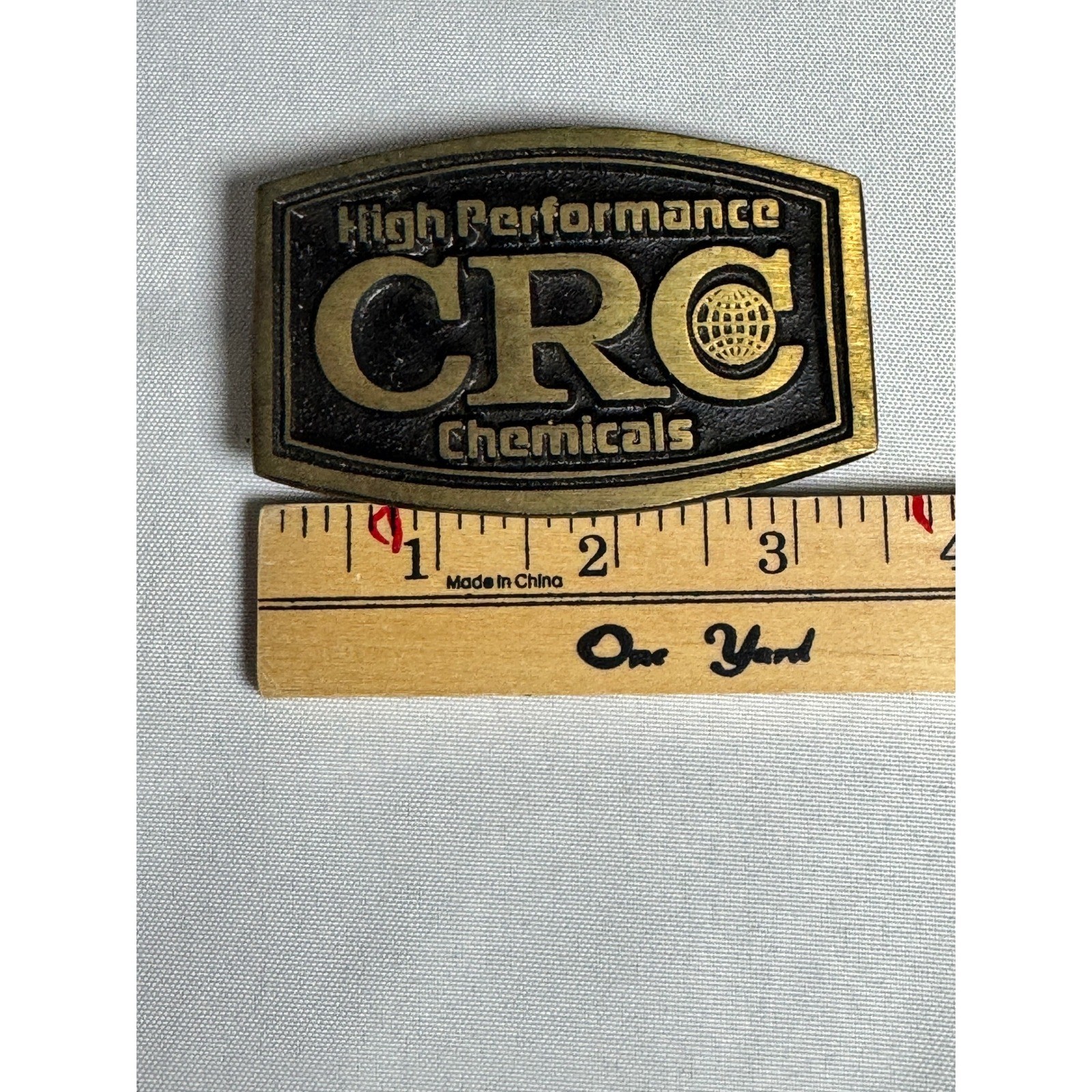 Vintage DYNA BUCKLE CRC Chemicals Belt Buckle Solid Bronze Made in USA Utah