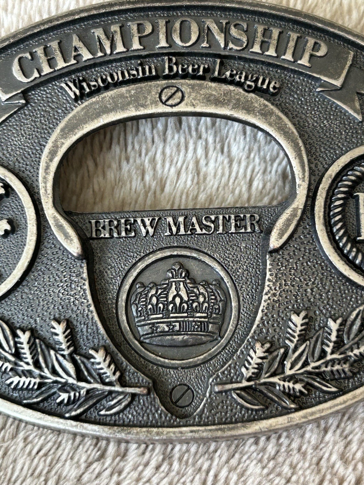 Wisconsin Beer League Beer Opener Belt Buckle Championship Brewmaster Novelty